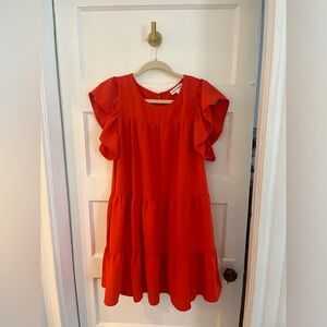 Light Summer Mini Dress, Bright Red, Never Worn
